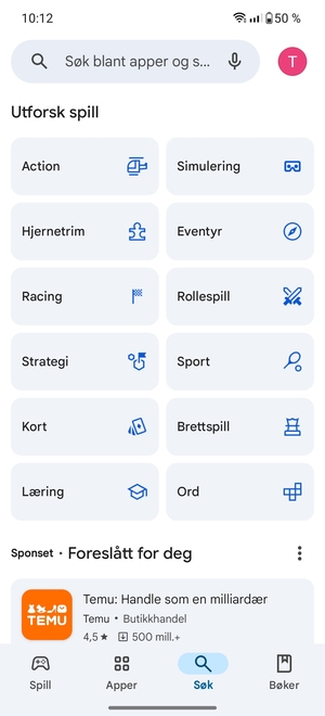Velg søkefelt