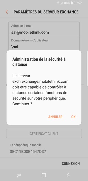 Sélectionnez OK