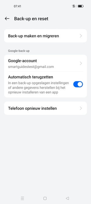 Selecteer Google-account
