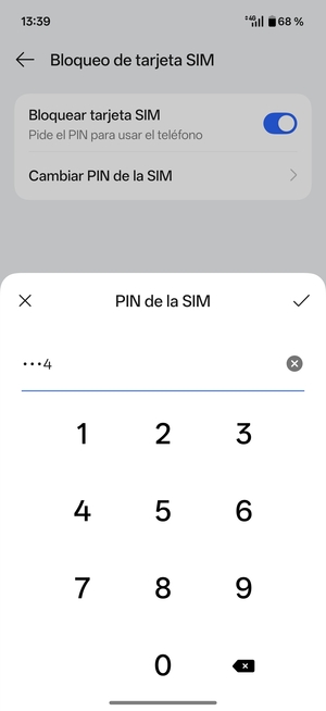 Introduzca su PIN de la SIM antiguo y seleccione Aceptar