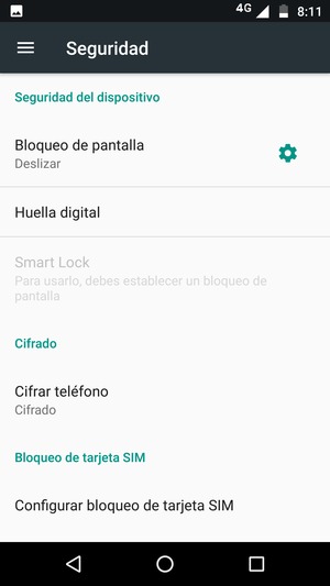 Seleccione Configurar bloqueo de tarjeta SIM
