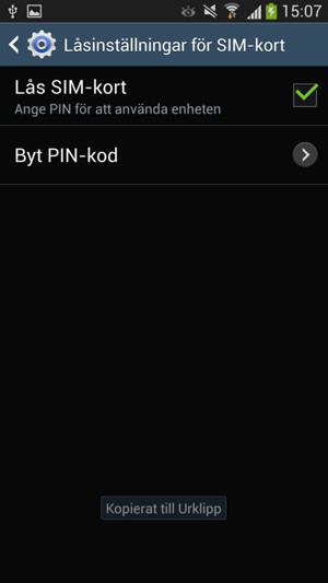 Välj Byt PIN-kod