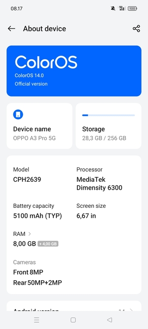 Select ColorOS