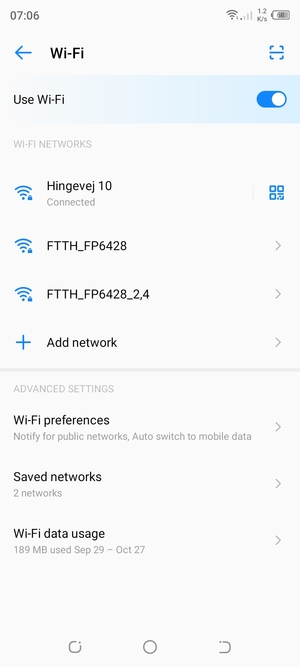 You are now connected to the Wi-Fi network