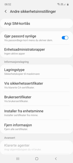 Velg Angi SIM-kortlås