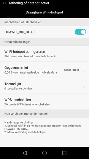 Uw telefoon is nu geïnstalleerd voor gebruik als modem