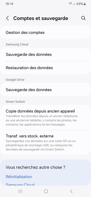 Sélectionnez Gestion des comptes