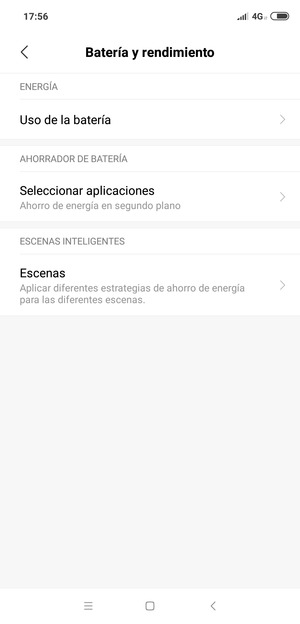 Seleccione Uso de la batería