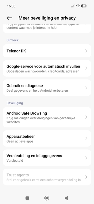 Scroll naar en selecteer Public