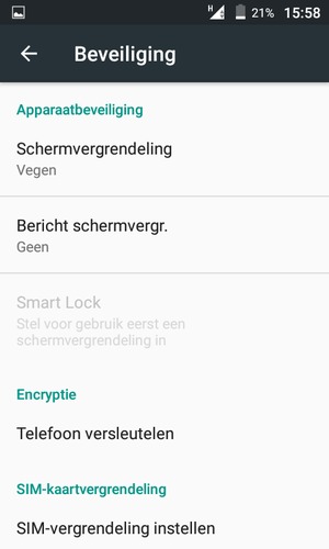 Selecteer Schermvergrendeling
