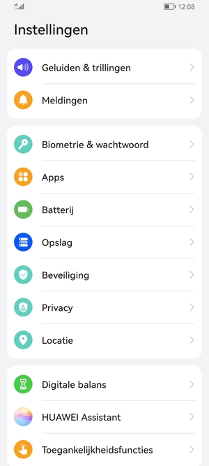 Scroll naar en selecteer Beveiliging