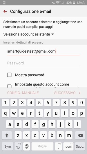 Inserisci il tuo indirizzo Gmail e seleziona Succ.