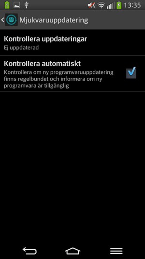 Välj Kontrollera uppdateringar