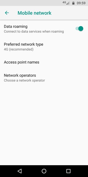 Turn Data roaming on or off