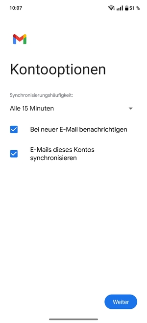 Wählen Sie Weiter