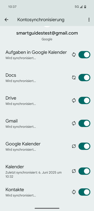 Ihre Kontakte von Google werden nun auf Ihr Handy synchronisiert