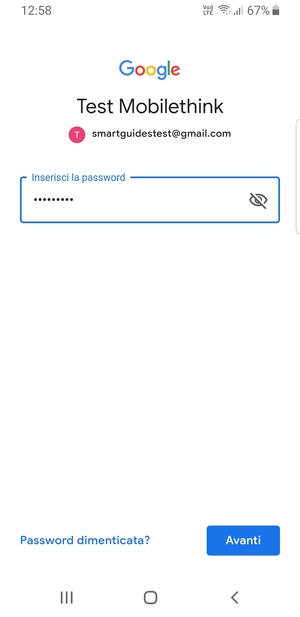 Inserisci la tua password di Gmail e seleziona Avanti