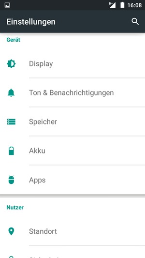 Scrollen Sie und wählen Sie Akku