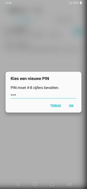 Voer uw Nieuwe pincode in en selecteer OK