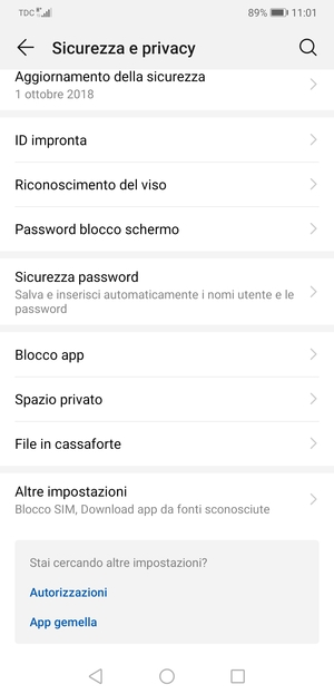 Seleziona Altre impostazioni
