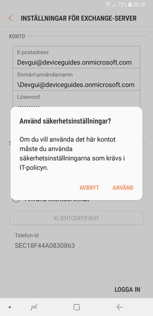 Välj ANVÄND