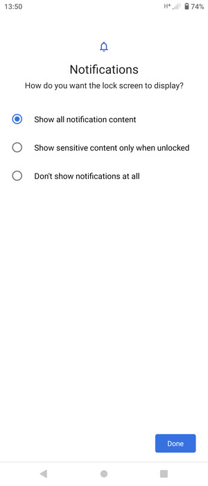 Select your preferred option and select Done