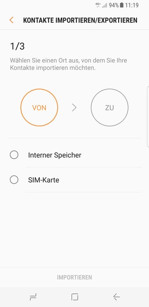 Wählen Sie SIM-Karte