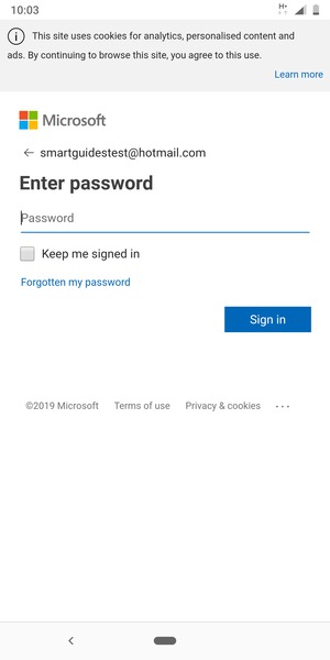Enter your password and select Sign in