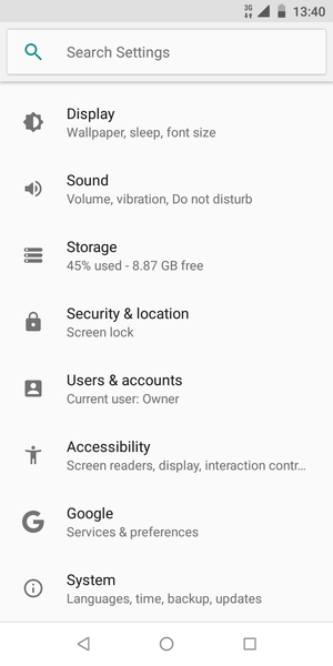 Scroll to and select  Users & accounts