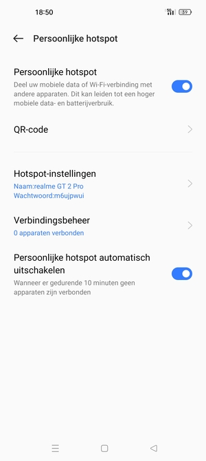Uw telefoon is nu geïnstalleerd voor gebruik als modem