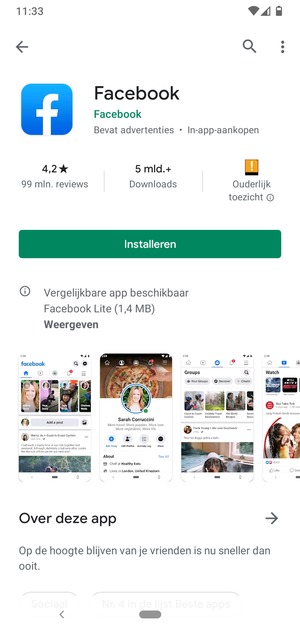 Selecteer Installeren