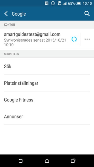 Tryck på ditt konto