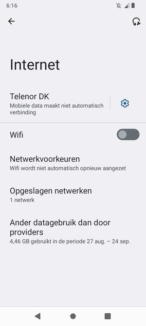 Schakel Wifi in