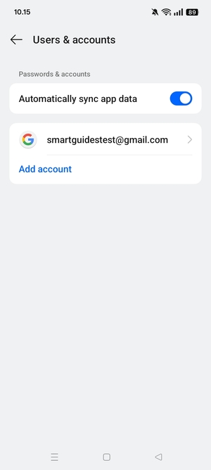 Select your Google account