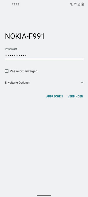 Geben Sie das WLAN-Passwort ein und wählen Sie VERBINDEN