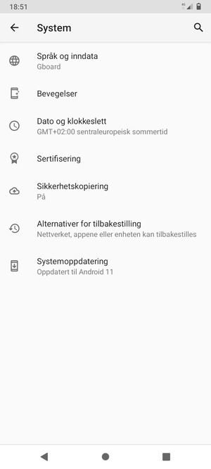 Velg Systemoppdatering