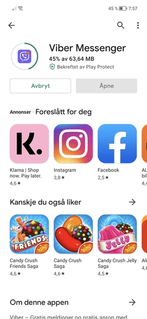 Vent til installasjonen er ferdig