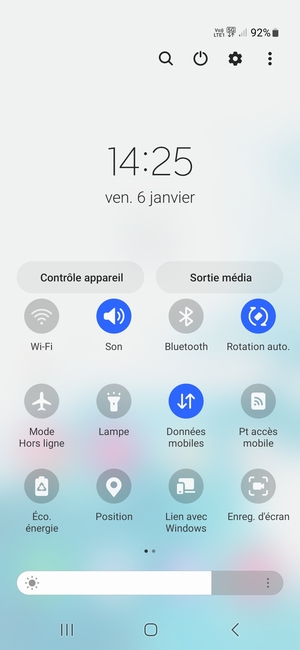 Sélectionnez le bouton du Menu