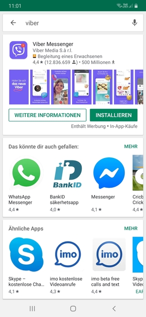 Wählen Sie die App