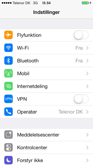 Vælg Wi-Fi
