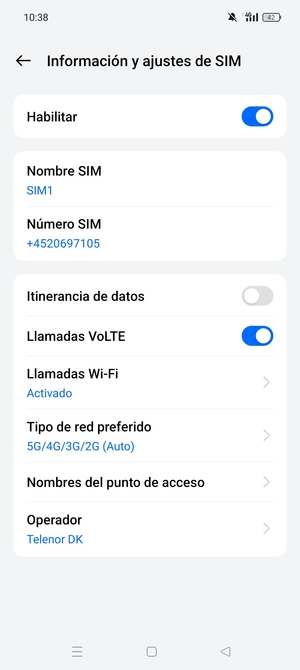 Para cambiar la red en caso de problemas de conectividad, seleccione Operador