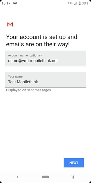 Give your account a name and enter your name. Select NEXT