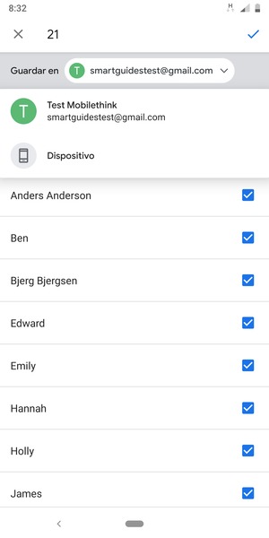 Seleccione su cuenta Google