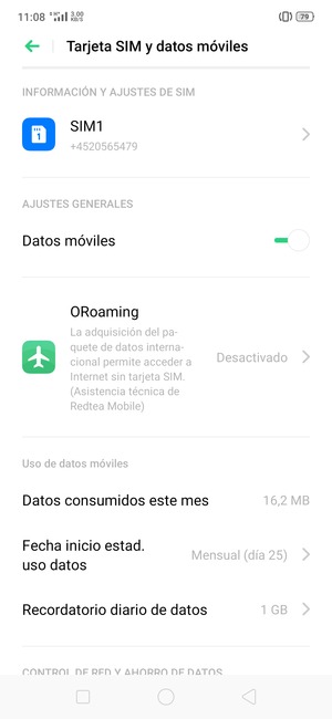 Seleccione SIM1 o SIM2