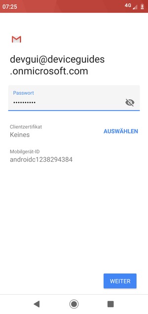 Geben Sie Ihre Passwort ein und wählen Sie WEITER