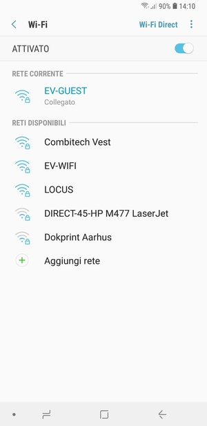 Ora sei connesso alla rete Wi-Fi