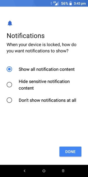 Select your preferred option and select DONE