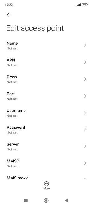 Enter MMS information
