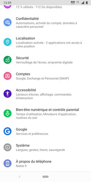 Faites défiler et sélectionnez Sécurité