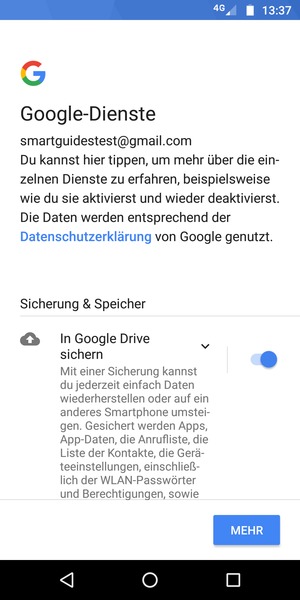 Wählen Sie MEHR